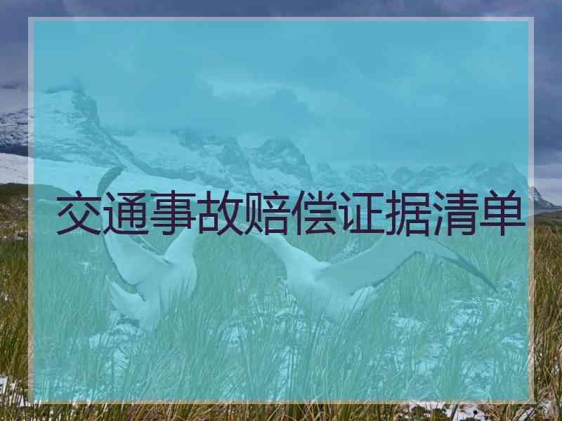 交通事故赔偿证据清单