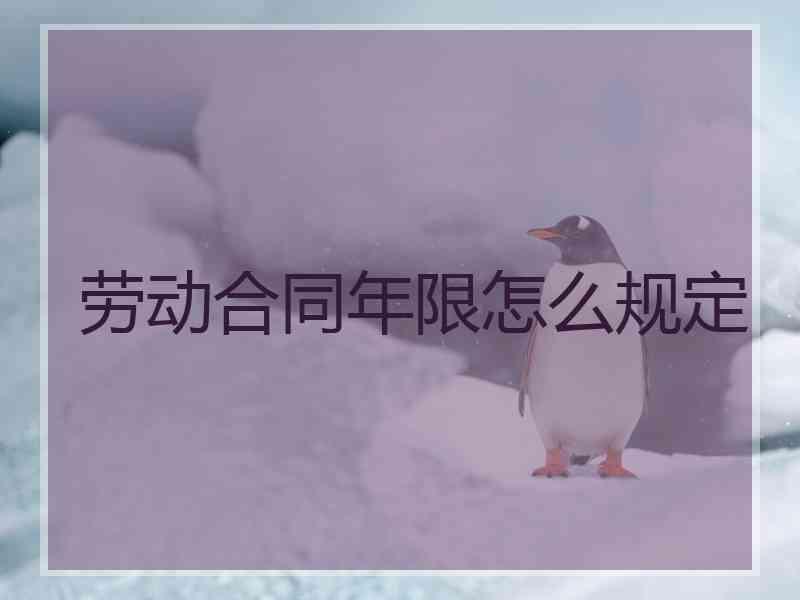 劳动合同年限怎么规定