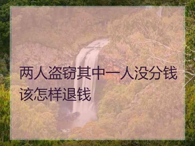 两人盗窃其中一人没分钱该怎样退钱