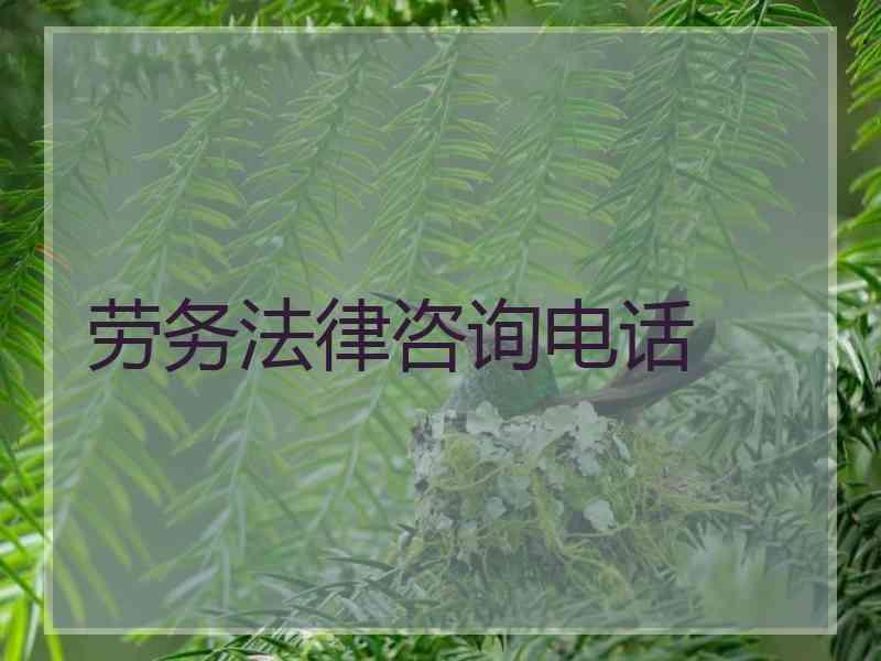劳务法律咨询电话