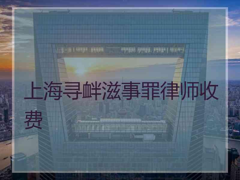 上海寻衅滋事罪律师收费