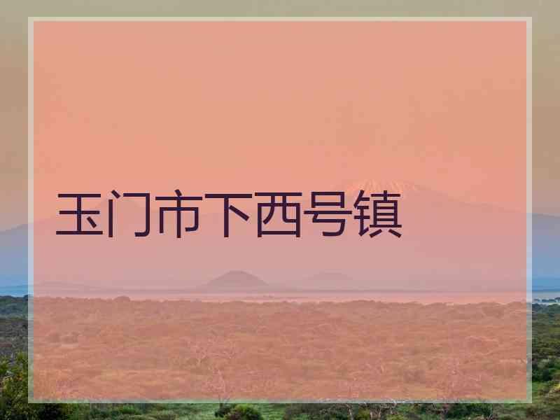 玉门市下西号镇