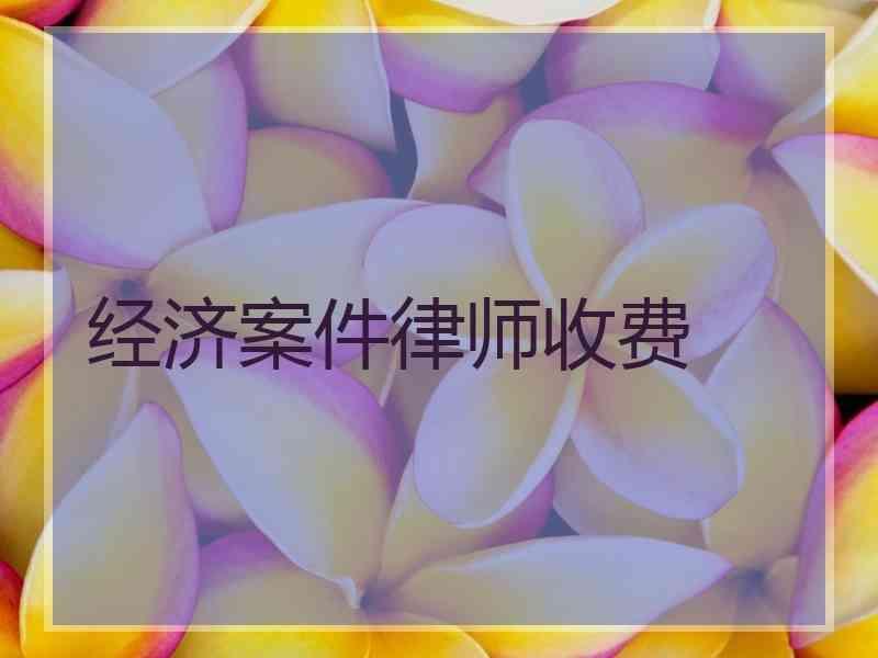 经济案件律师收费