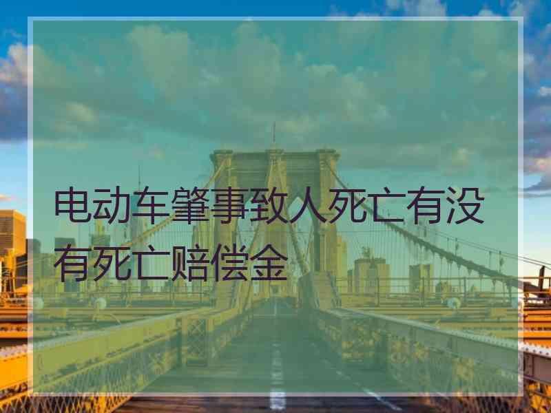 电动车肇事致人死亡有没有死亡赔偿金