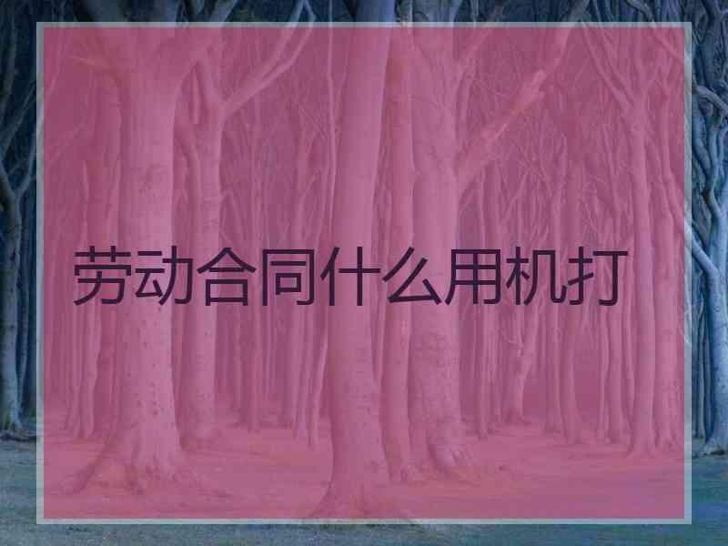 劳动合同什么用机打