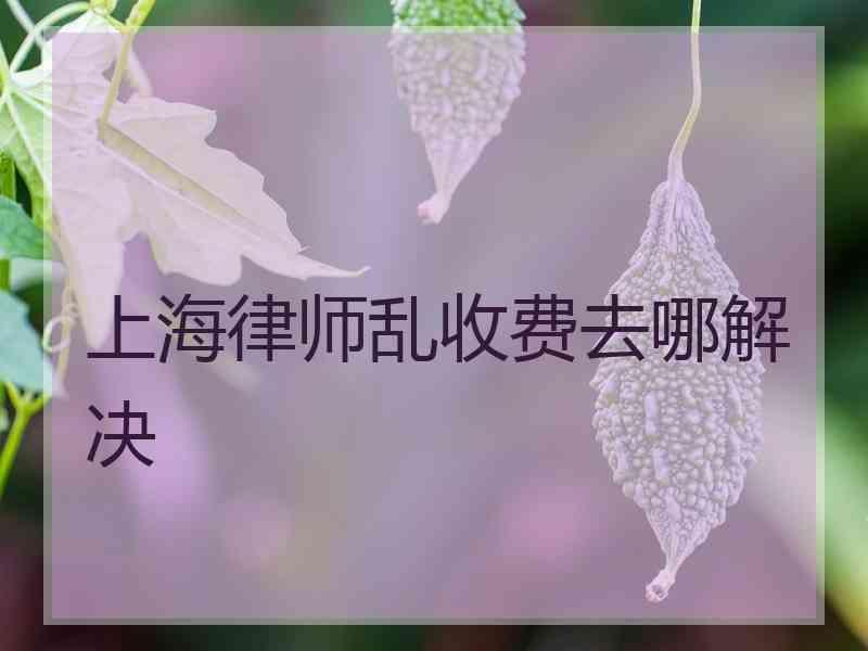 上海律师乱收费去哪解决