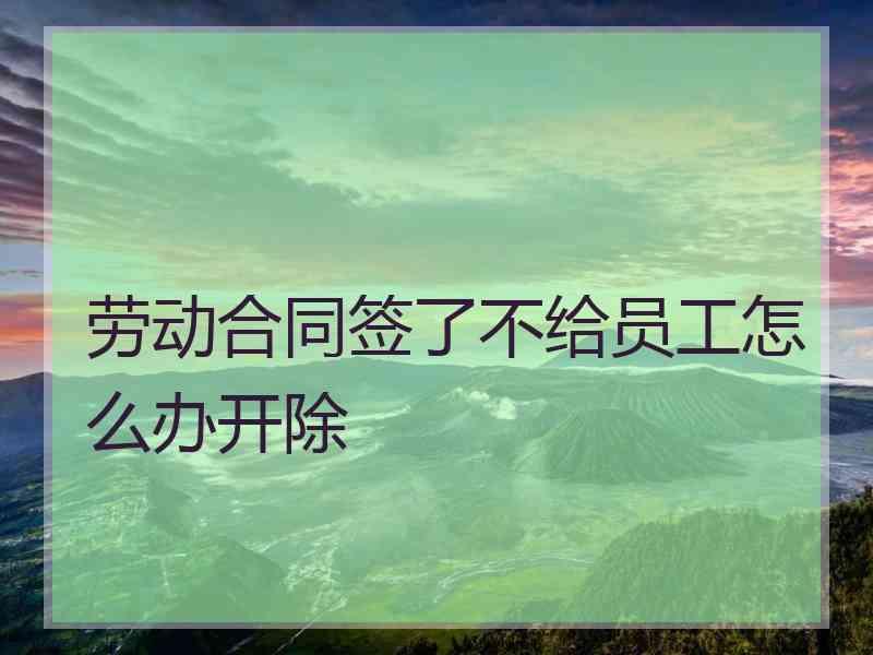 劳动合同签了不给员工怎么办开除