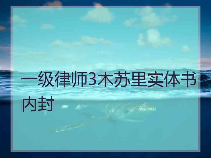 一级律师3木苏里实体书内封