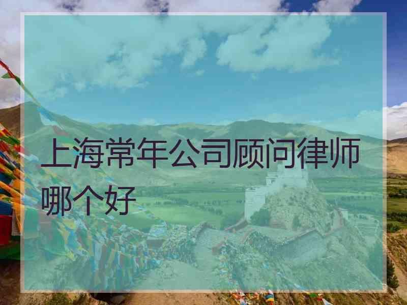 上海常年公司顾问律师哪个好