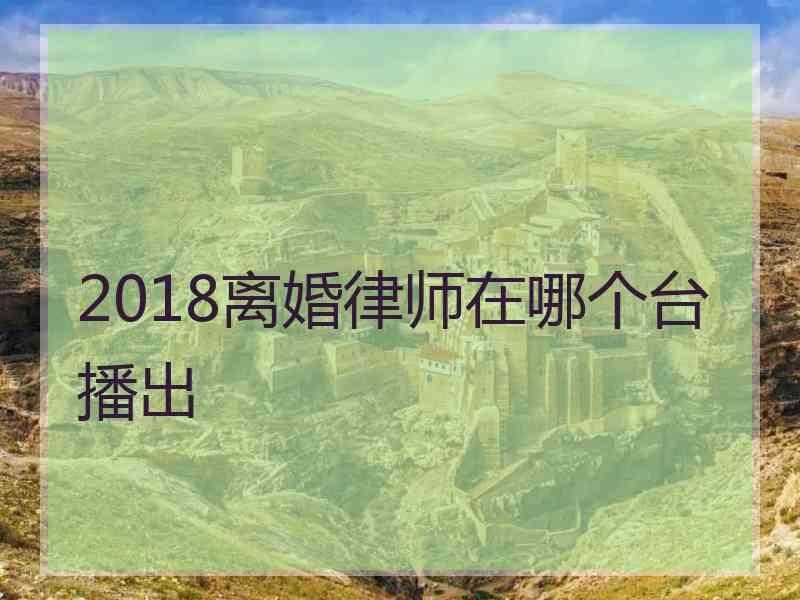 2018离婚律师在哪个台播出