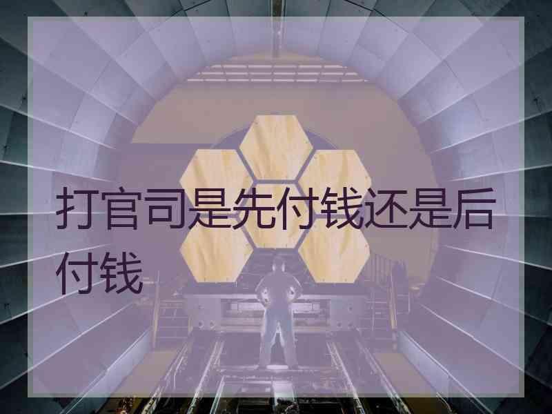 打官司是先付钱还是后付钱