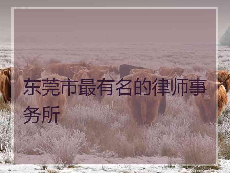 东莞市最有名的律师事务所
