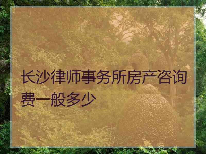 长沙律师事务所房产咨询费一般多少