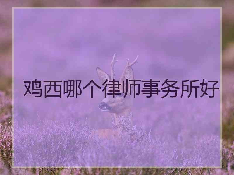 鸡西哪个律师事务所好