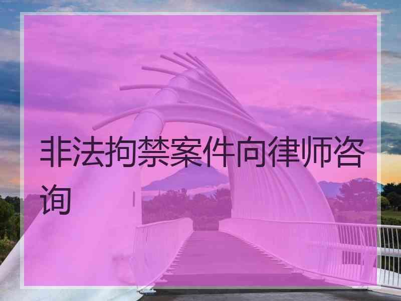 非法拘禁案件向律师咨询