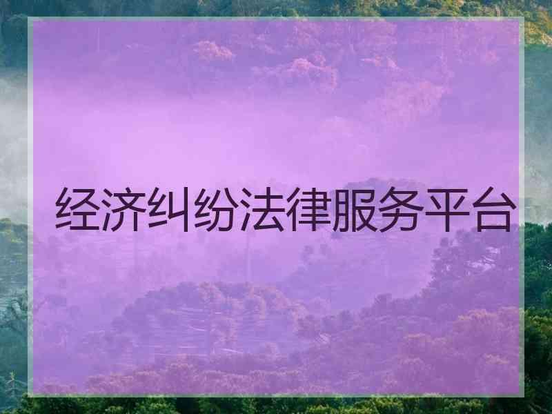 经济纠纷法律服务平台