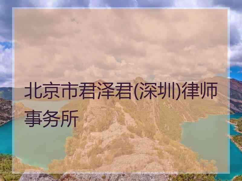 北京市君泽君(深圳)律师事务所