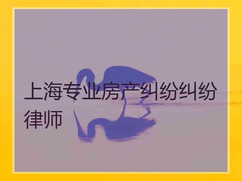 上海专业房产纠纷纠纷律师