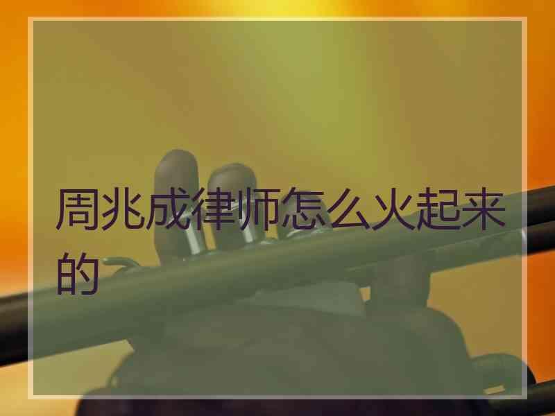 周兆成律师怎么火起来的