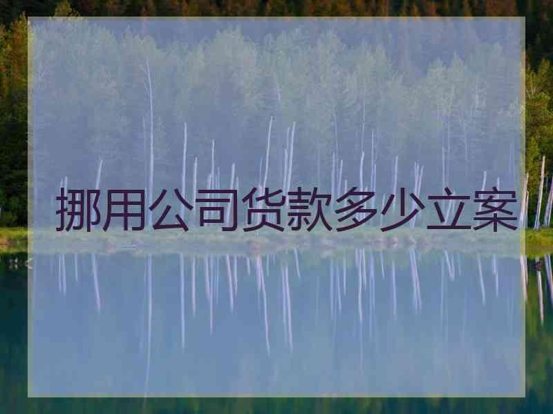 挪用公司货款多少立案
