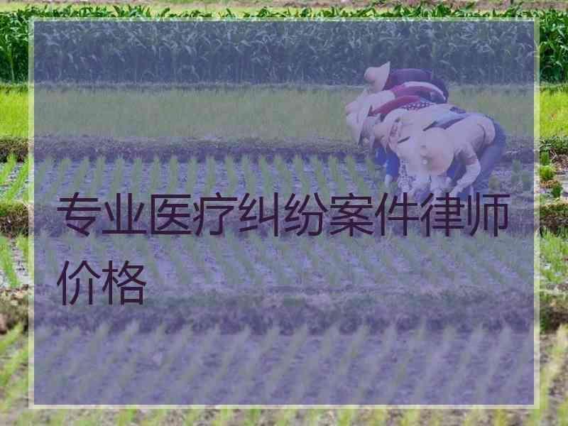 专业医疗纠纷案件律师价格