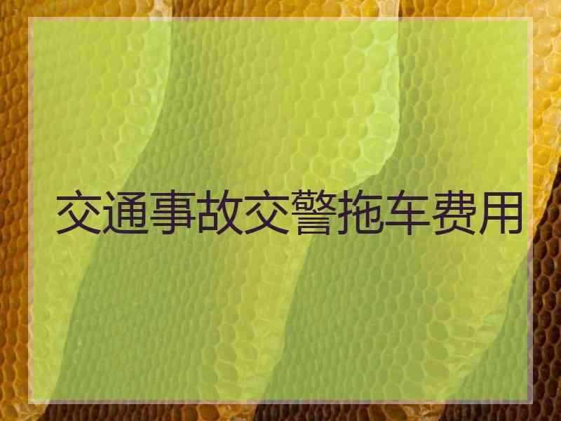 交通事故交警拖车费用