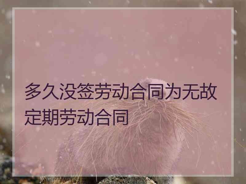 多久没签劳动合同为无故定期劳动合同