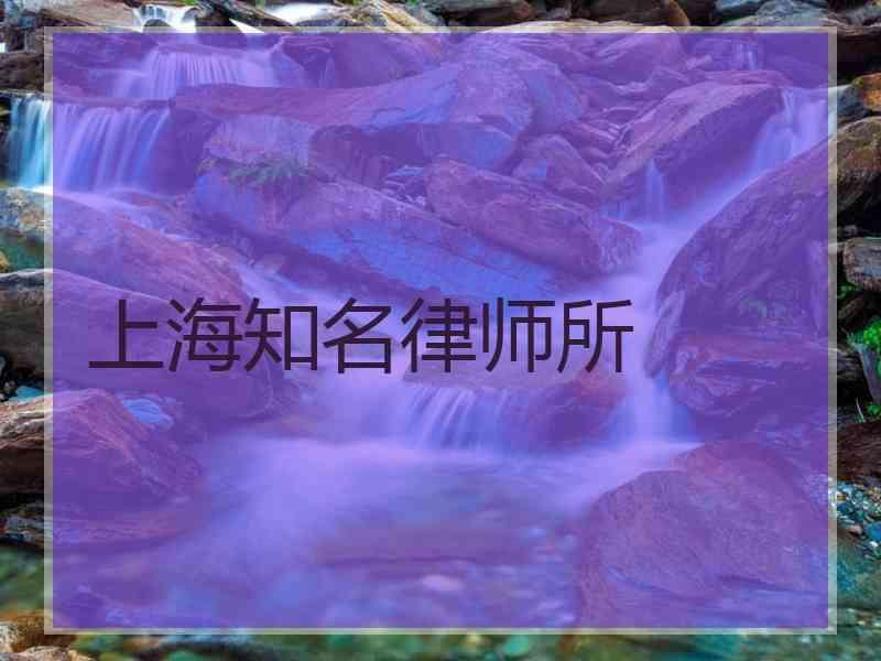 上海知名律师所