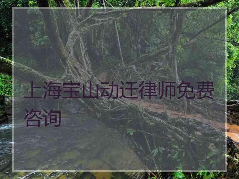 上海宝山动迁律师免费咨询