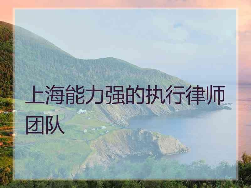 上海能力强的执行律师团队
