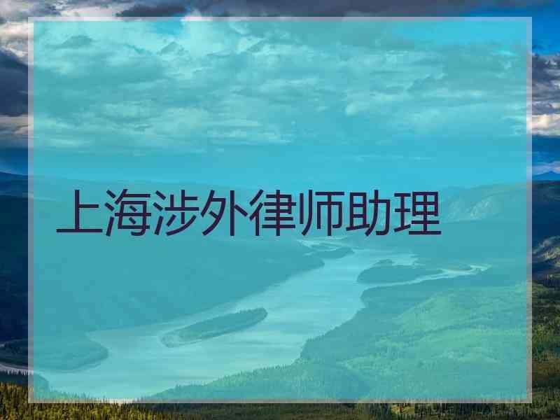 上海涉外律师助理