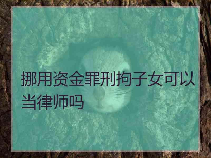挪用资金罪刑拘子女可以当律师吗