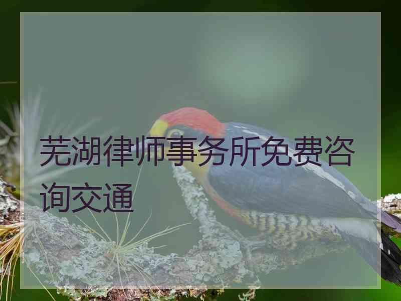 芜湖律师事务所免费咨询交通