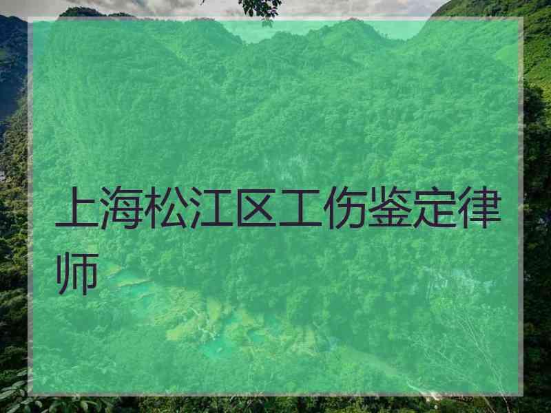 上海松江区工伤鉴定律师