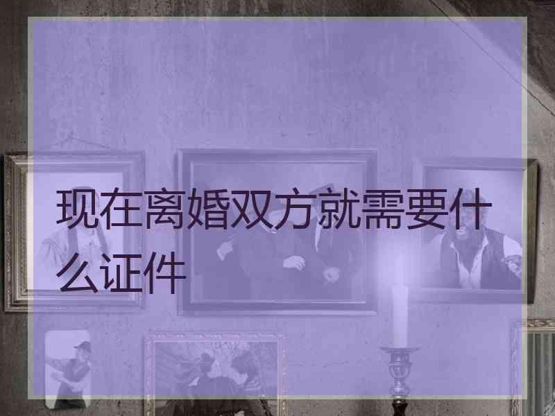 现在离婚双方就需要什么证件