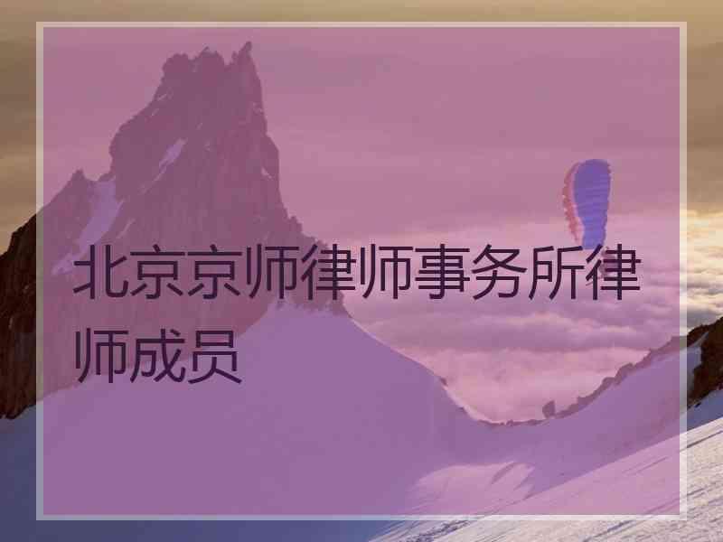 北京律师事务所律师成员