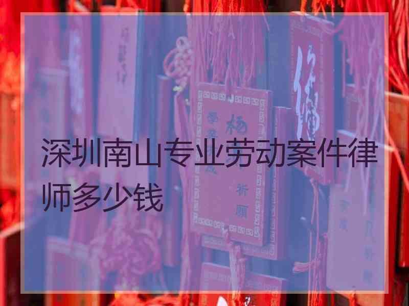 深圳南山专业劳动案件律师多少钱