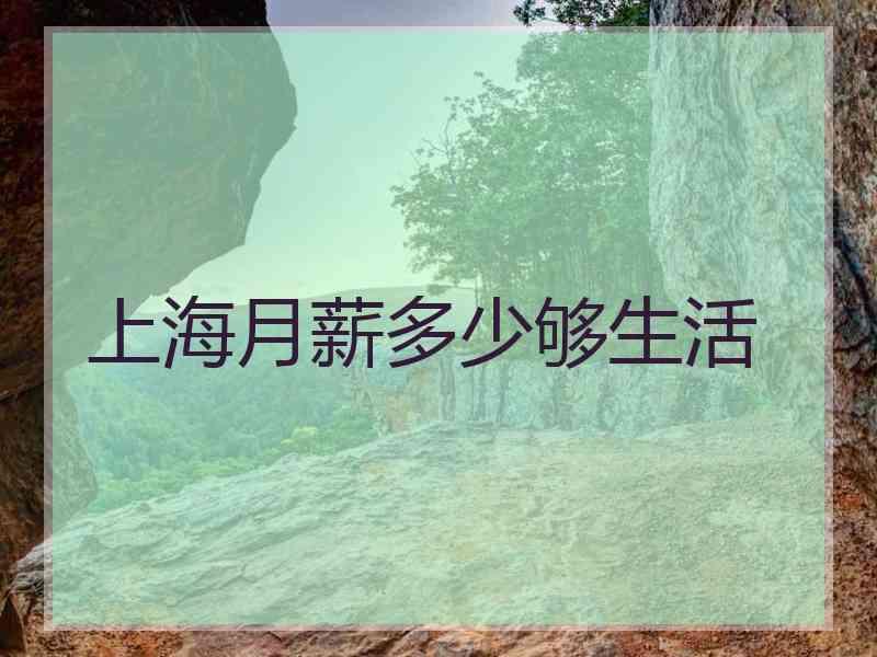 上海月薪多少够生活