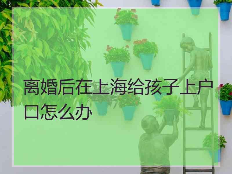 离婚后在上海给孩子上户口怎么办