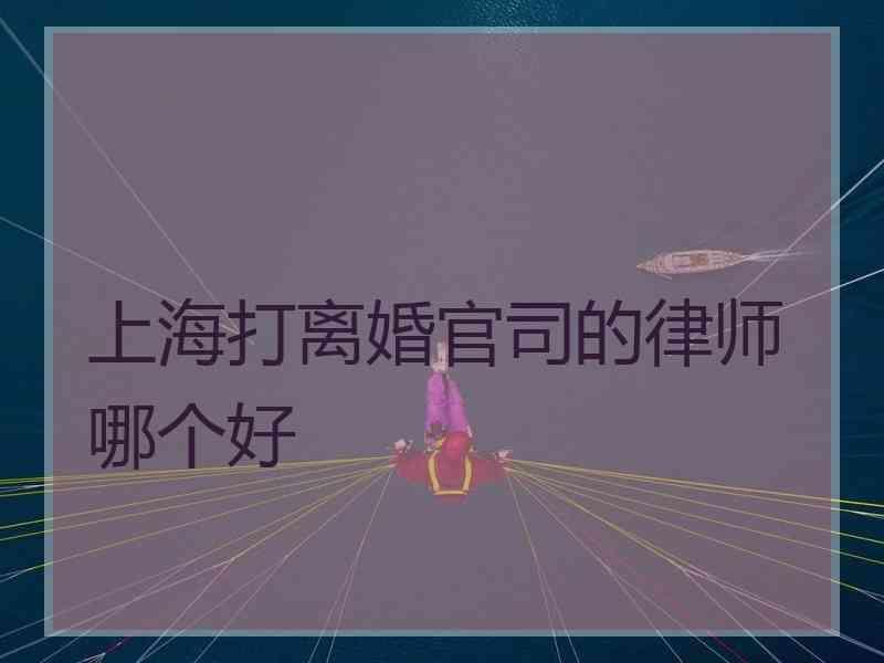 上海打离婚官司的律师哪个好