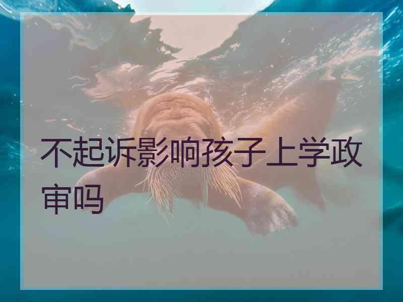 不起诉影响孩子上学政审吗