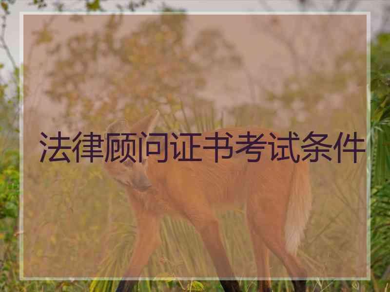 法律顾问证书考试条件