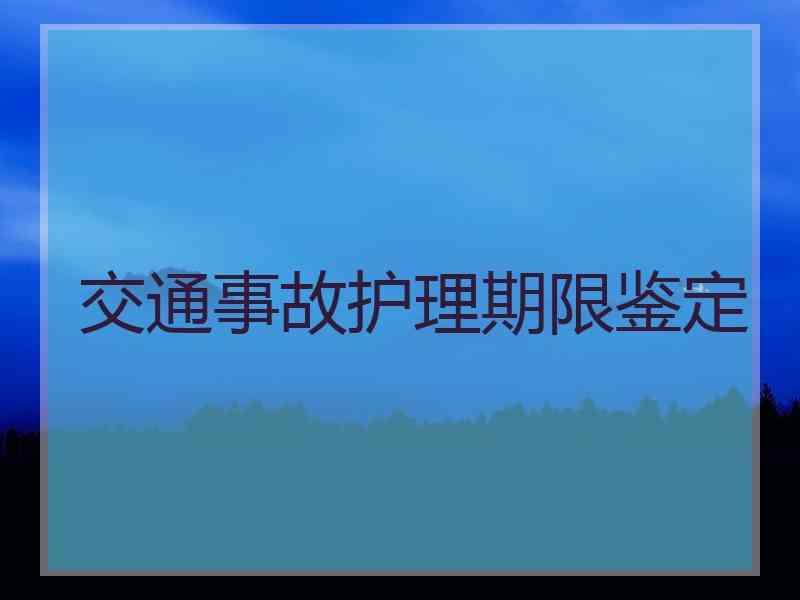 交通事故护理期限鉴定