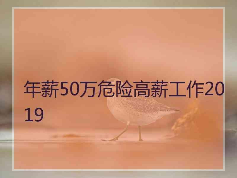 年薪50万危险高薪工作2019