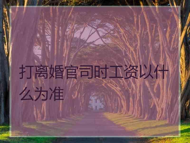 打离婚官司时工资以什么为准