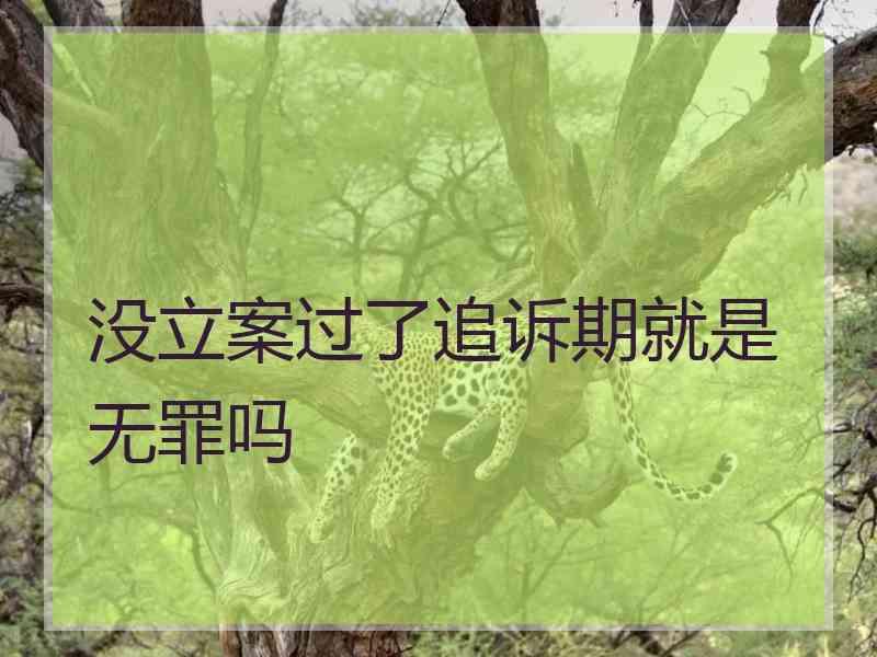 没立案过了追诉期就是无罪吗