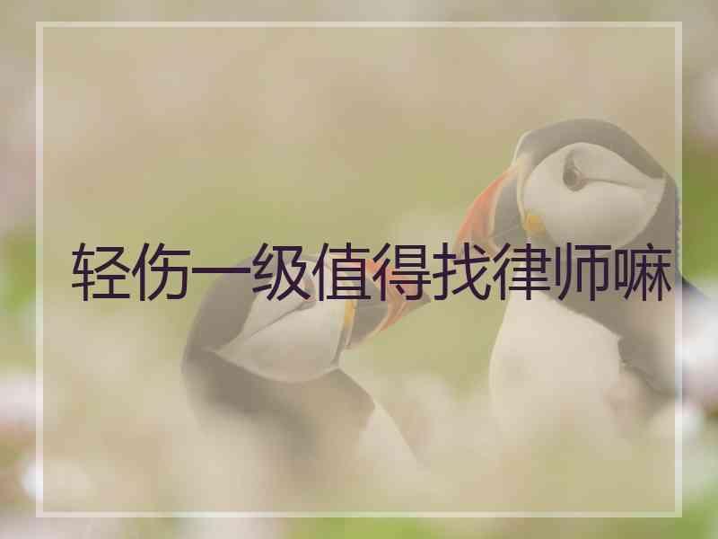 轻伤一级值得找律师嘛