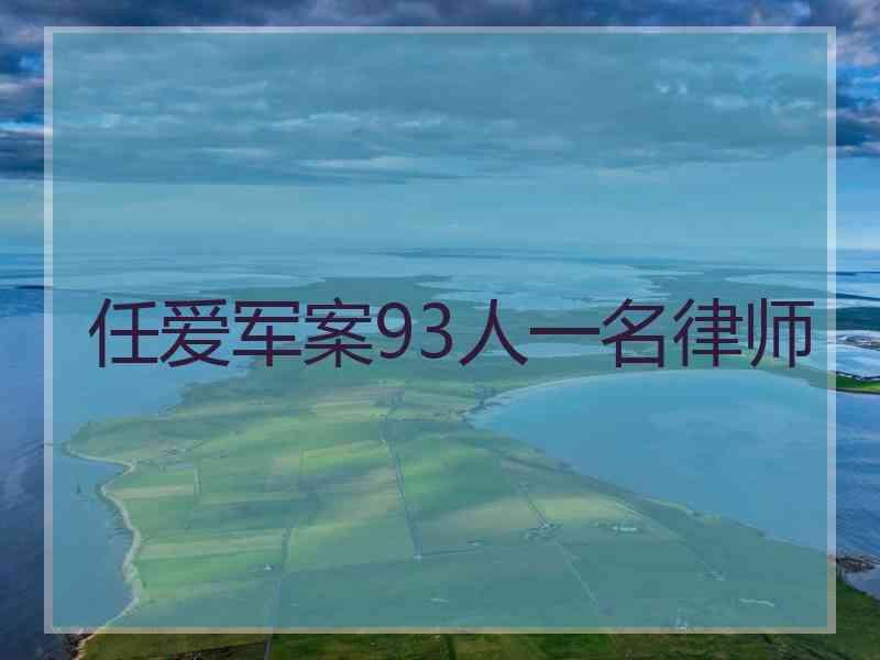 任爱军案93人一名律师