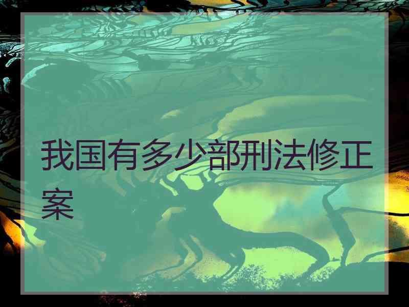 我国有多少部刑法修正案