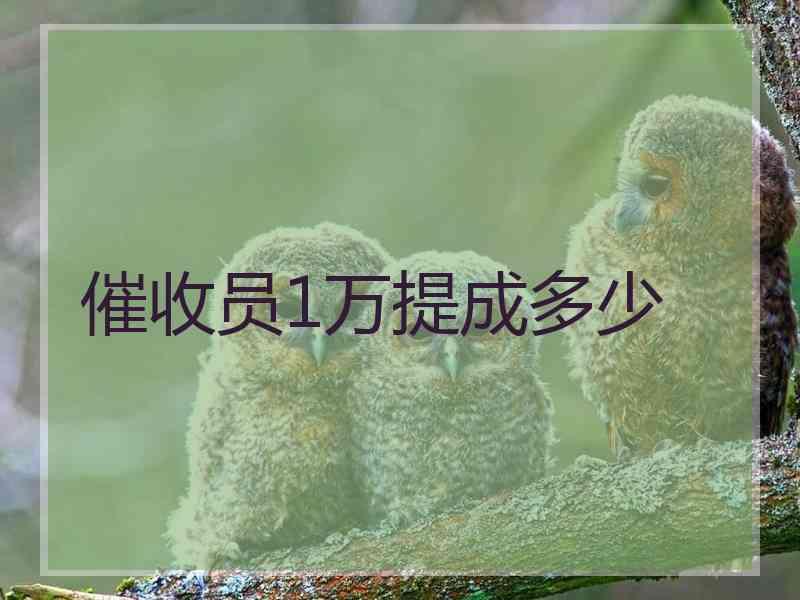 催收员1万提成多少